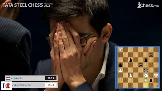 Anish prays for a win against Esipenko, Beth Harmon style - Tata Steel Chess Tournament 2022