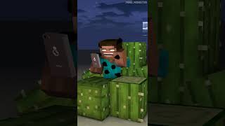 Help herobrine to Escape From Monsters  #herobrine #bones #minecraft #shorts