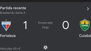 FORTALEZA VENCE O CUIABÁ E SE MATEM VIVO NA BRIGA PELO O TÍTULO DO BRASILEIRÃO