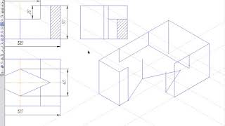 Построение аксонометрического изображения – прямоугольная изометрия в Компас-График