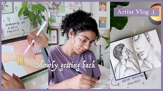 Slowly getting back to creating Art | Spend a Day with me | ArtistVlog 1