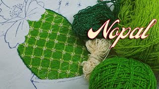 🫘 Idea para bordar un nopal en tus servilletas  🫘 | Un Mundo Maravillisa