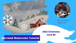 Watercolor Tutorial, 2022 Christmas Card #9