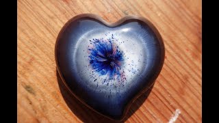 Heart made of epoxy resin and pigment paste      / epoxy resin art / love heart  / simple art