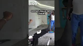 OFFSET FALLS OFF CHAIR AND KAI LAUGHS😲😂#funny #shorts