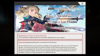 Another Eden Global Update 3.5.15 Song of Sword and Wings of Lost Paradise Subquest! ES Thillelille!