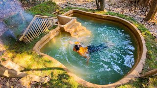 Solo Bushcrafts Build a Warm Underground House with a Swimming Pool