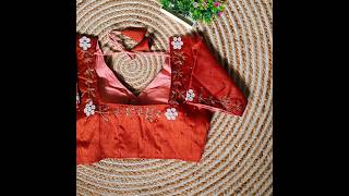 Rawsilk readymade blouse with beads and pearl work