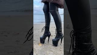 Extreme heels on the beach