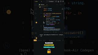 Random password Generator in Python #ai #youtube #python