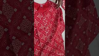 Summer wear cotton kurta set / Bandhani design kurtiset #onlineshopping #unboxing #meeshokurti