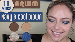 *10 Min* Navy & Cool Brown Eye Look