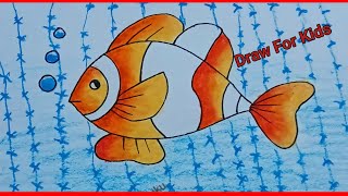 How To Draw A Fish For Kids | Fish Drawing With Oil Pastel Step By Step #art #drawing #painting