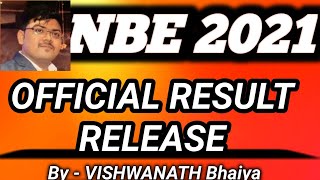 NBE 2021 RESULT ANNOUNCED #Nbe_cut_off