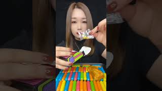 Satisfying candy unwrapping ASMR mukbang edition #shorts