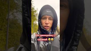 Тренировка по скандинавской ходьбе с собакой 🤣#юмор#бег #fitness