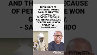 BREAKING NEWS: PETER OBI WON GALLANTLY SAYS LAMIDO SANUSI