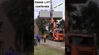 Crane lift container goes wrong