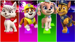 PAW Patrol - Chase 🆚 Rubble 🆚 Ryder 🆚 Skye 🎶 TILES HOP GAMING PAW PATROL