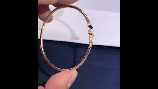 Custom Made Luxury Tiffany Double T Bracelet 18K Rose Gold For Women