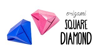 Easy Origami Square Diamond Tutorial - No Glue - Paper Kawaii