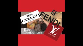 HANDBAG COMPARISON | Fendi Zucchino Forever Boston | Coach Rowan | LV Speedy 25