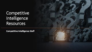 Competitive Intelligence Resource - Manpower & Staff