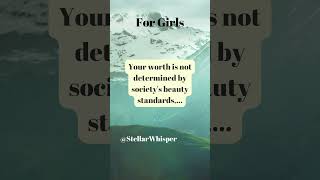 Dear girls, your worth is not determined by society's beauty standards,... #facts #beauty #girls