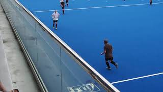 Mens Over 60 Hockey. Gold Coast. Brown v white