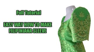 How to make Filipiniana Sleeve in Easy Way (full tutorial)