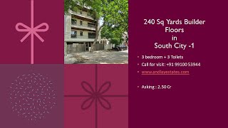 Builder Floor in South City-1, Gurgaon. Call +91 99100 53944