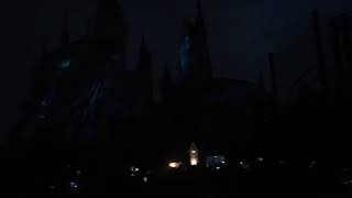 Hogwarts nighttime light show at universal studios Orlando part 1