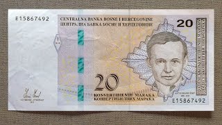 20 Bosnian Convertible Mark Banknote (Twenty Convertible Mark Bosnia and Herzegovina: 2012)