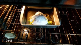 Disinfecting n95 mask in oven at 158 degrees Fahrenheit (70C) for 30 minutes