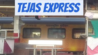 India's Second private Ahmedabad-Mumbai Central Tejas Express Crossing Maninagar Railway Station