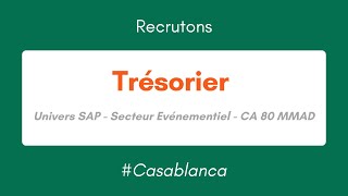 Offre d’emploi : Trésorier (H/F)