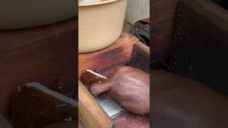 How coconut is mill to make oil no grater no blenders …homemade style  #trendingshorts #viral