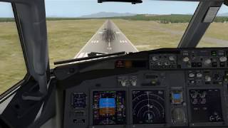 Boeing 737 Runway Incursion - Brace!! Samarkand Intl Airport Cockpit view