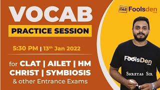 VOCAB Practice Session Part - 01 | CLAT | AILET | HM | CHRIST | SYMBIOSIS | By Shreyas Sir