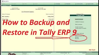 How to Backup and Restore in Tally ERP 9 || Backup and Restore in tally || Md Tech