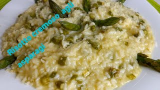 RISOTTO CREMOSO AGLI ASPARAGI أسهل  والذ طبق رز بطريقه الإيطالية بخضار الاسبرجي