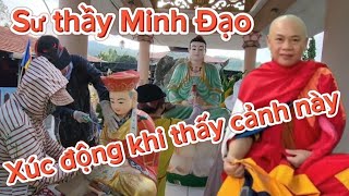 Sư thầy Minh Đạo xúc động trước đoàn Phật Tử đoàn đắp y Minh Lữ đến sửa chữa cho Tu Viện Minh Đạo