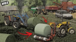 Sianokiszonka na Polskiej Wsi z nowym Sprzętem!🌱Żniwa Pszenicy🔥Siano w belki!😱"Polska Wieś"#103 FS22