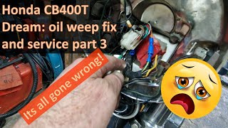 Honda 400T Dream oil weep fix and service part 03