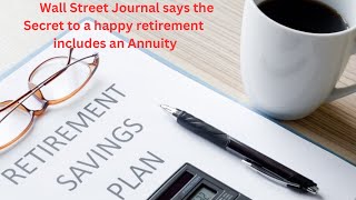 The Wall Street Journal says you need Annuity Lifetime income