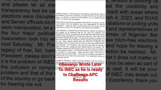 Oga Obasanjo Is Angry and Has Written Letter To Muhammad Buhari And INEC