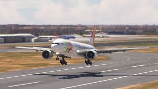 Impossible Plane Landing!!! Tap Air Portugal Boeing 777 At Philadelphia Airport