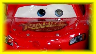 Pixar Cars Lightning McQueen Start Scene Recreation with Mack and the Delinquent Road Hazards