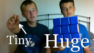 Tiny Rubik's Cube vs. MASSIVE Rubik's Cube!!!