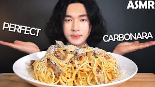 ASMR PERFECT CARBONARA MUKBANG & COOKING EATING SOUNDS